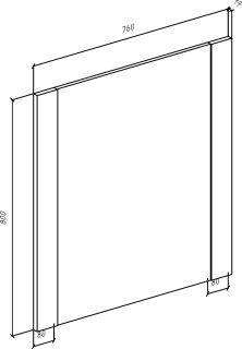 Зеркало Bellezza Лоренцо 80см дуб светлый 00000011728